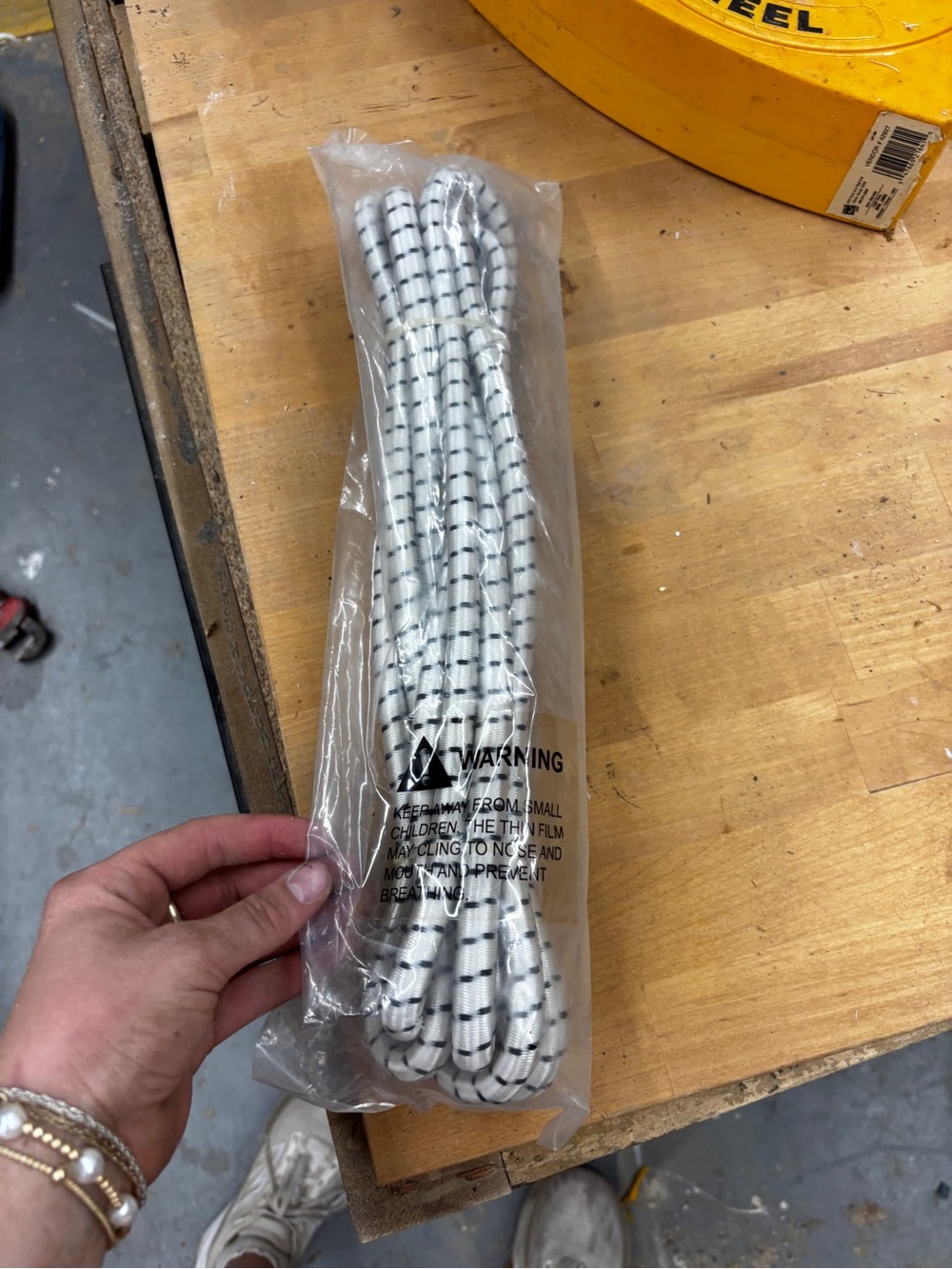 White and Black Striped Bungee Cord Rope - Versatile Home & Party Use